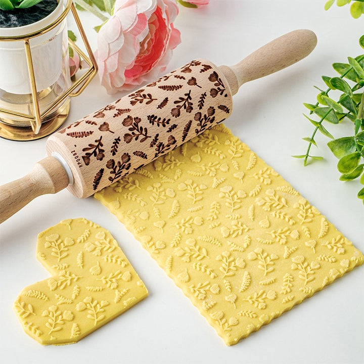 Home Printing Pattern Rolling Pin Kitchen Baking Tools