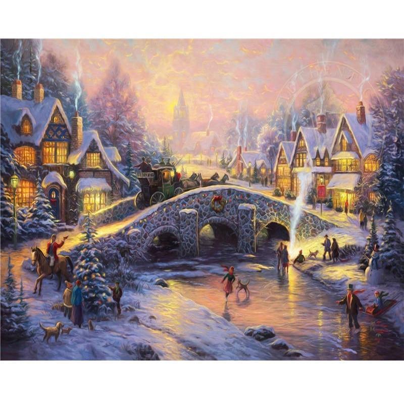 5D Diamond Painting -  Weihnachtsdorf