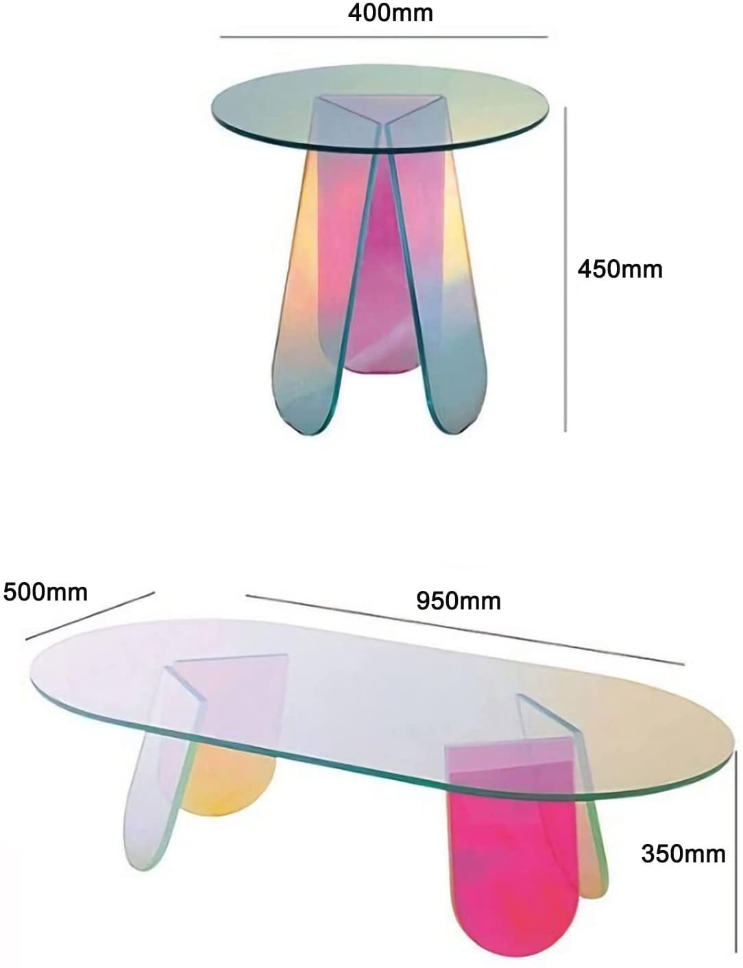 Acrylic Rainbow Color Coffee Table