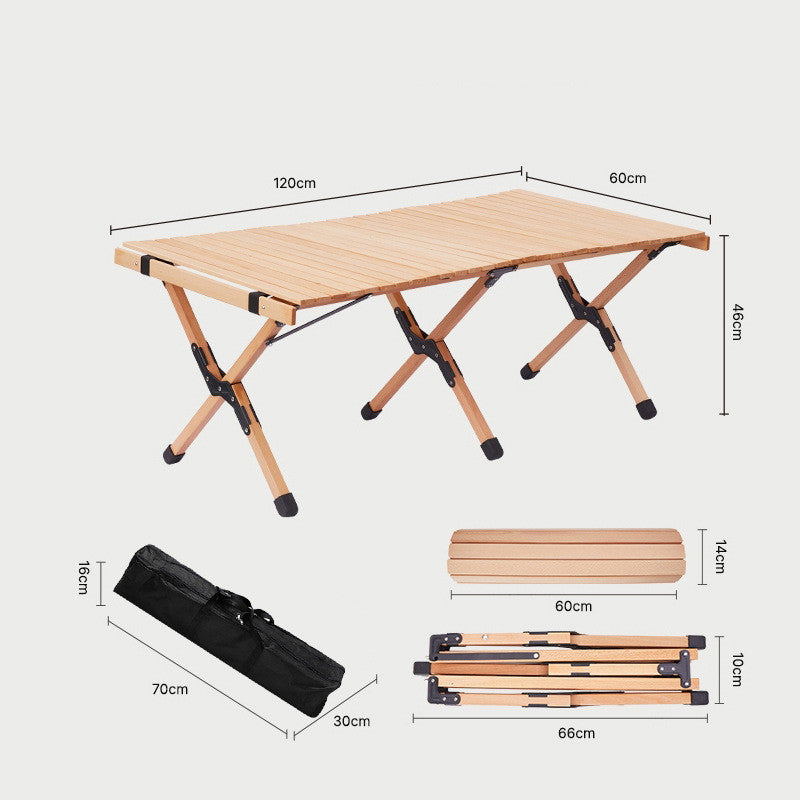 Outdoor Solid Wood Folding Table