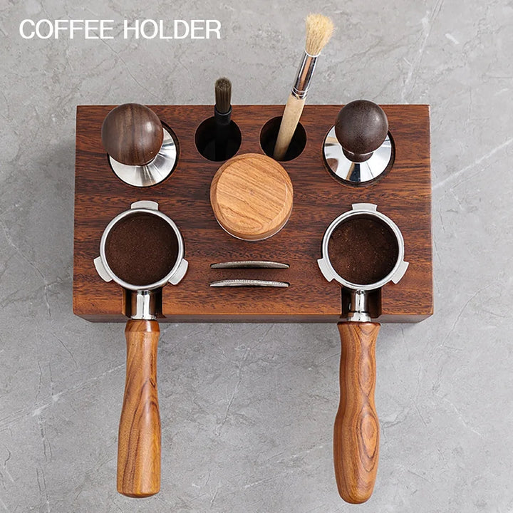 Walnut Coffee Organizer Box For Barista