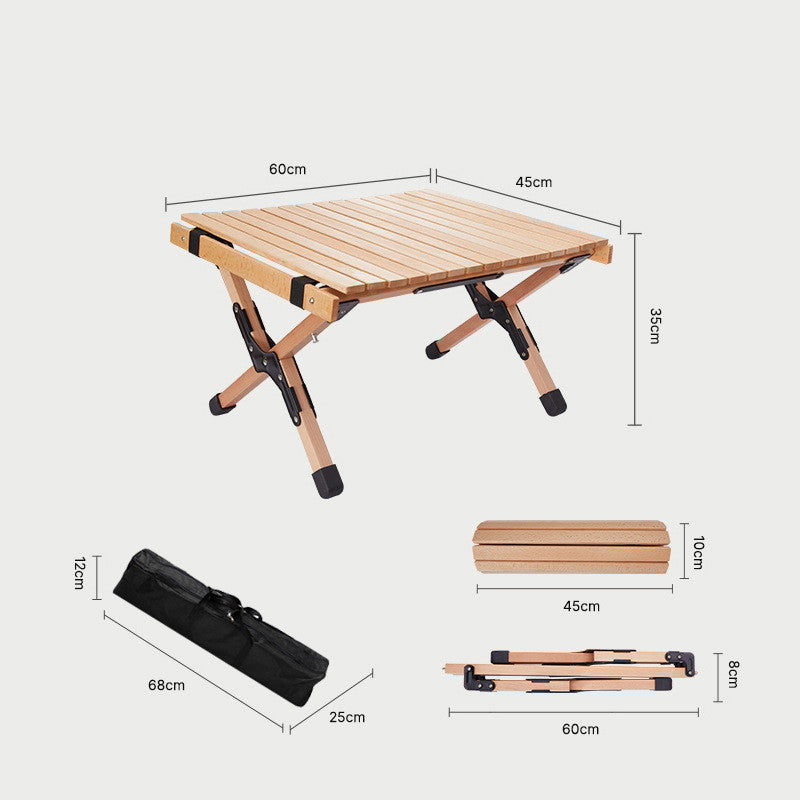 Outdoor Solid Wood Folding Table